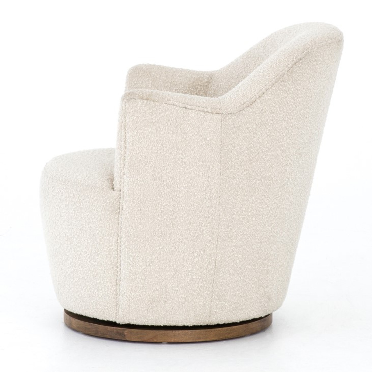 Aurora White Bouclé Swivel Chair | Zin Home