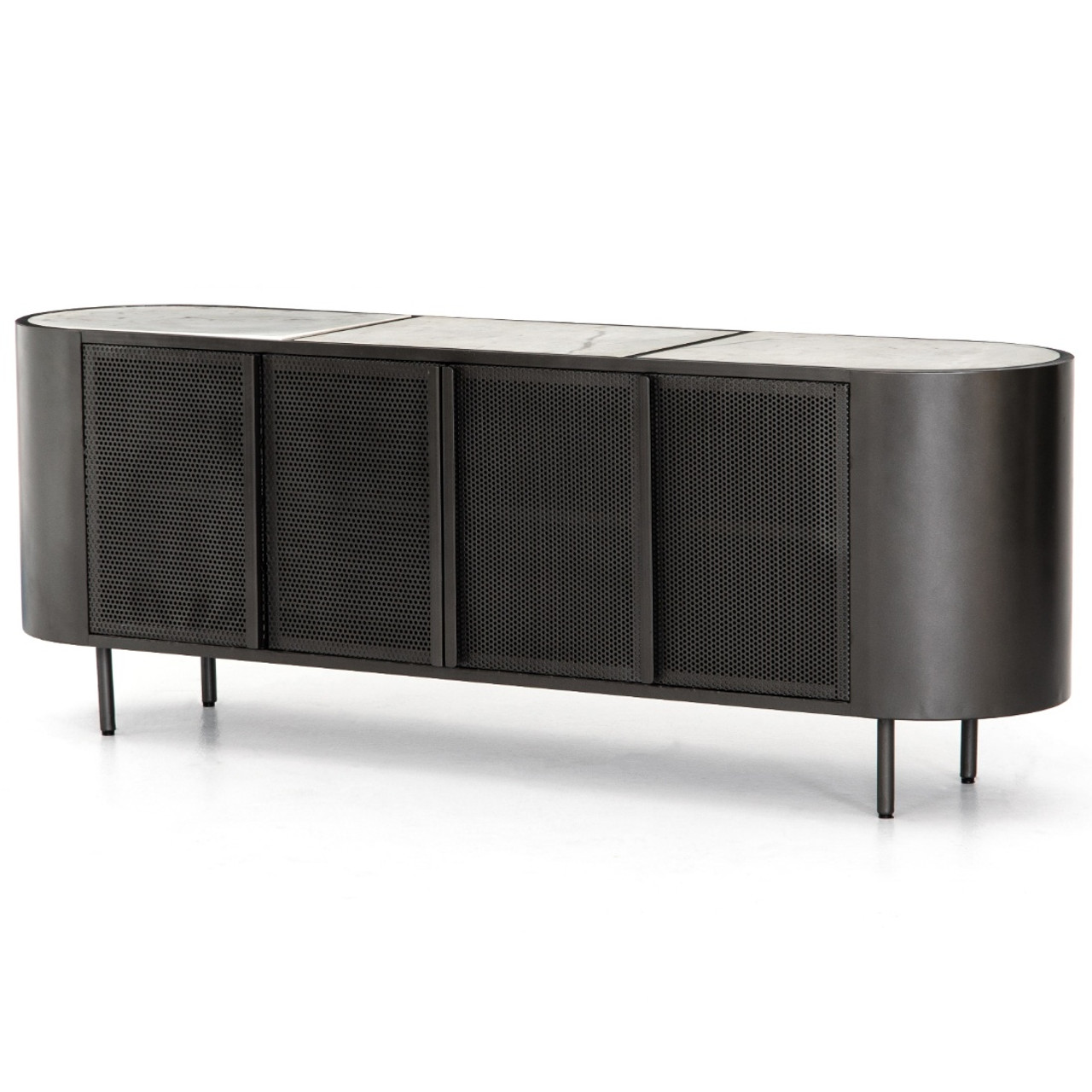Libby Industrial Iron Marble Top Tv Media Cabinet 72 Zin Home