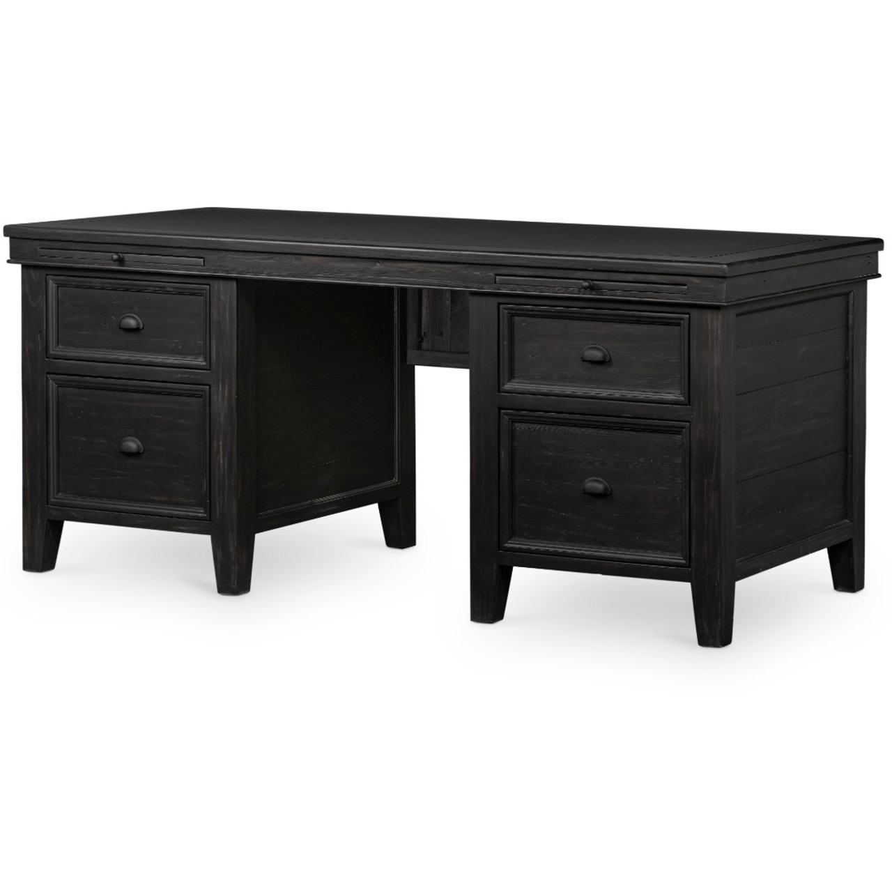 Lawyer S Ink Black Reclaimed Wood 4 Drawers Executive Desk 71