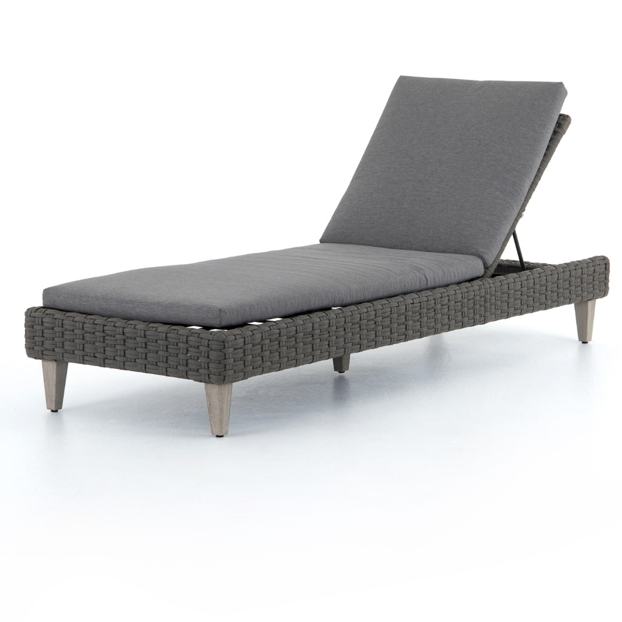 Remi Charcoal Woven Rope Outdoor Chaise Lounge | Zin Home