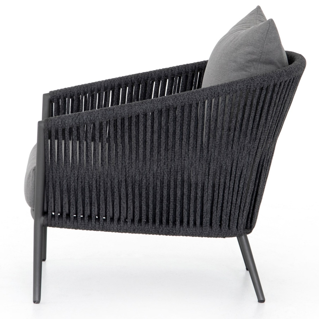 Porto Charcoal Woven Rope Outdoor Lounge Chair