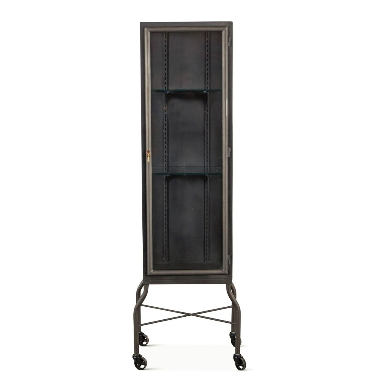 Steampunk Industrial Steel and Glass Medical Cabinet 18