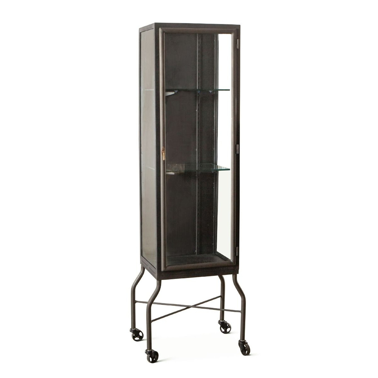Steampunk Industrial Steel and Glass Medical Cabinet 18