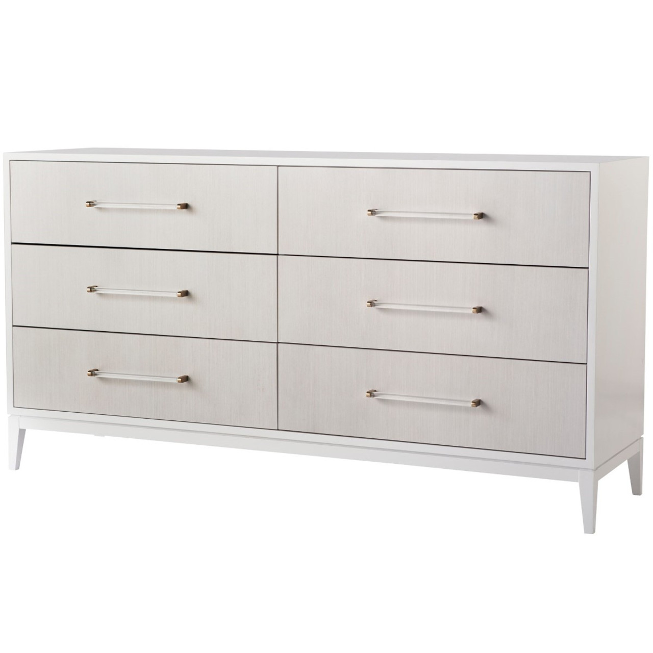 Brentwood White Lacquer 6 Drawers Dresser 68