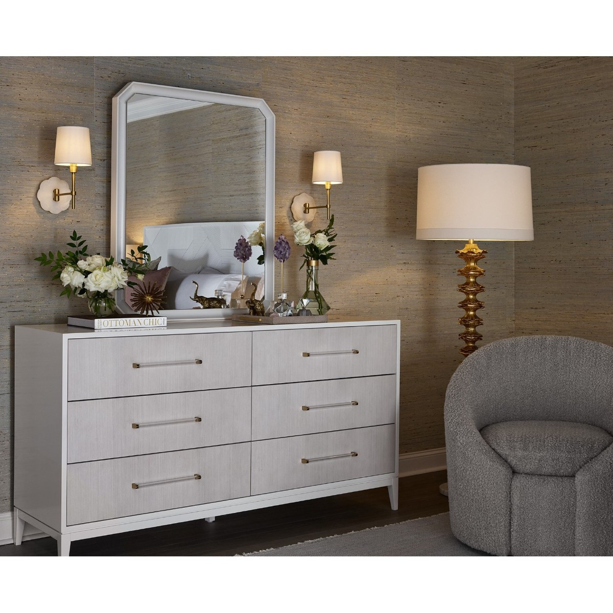 Studio White Lacquer Frame Mirror | Zin Home