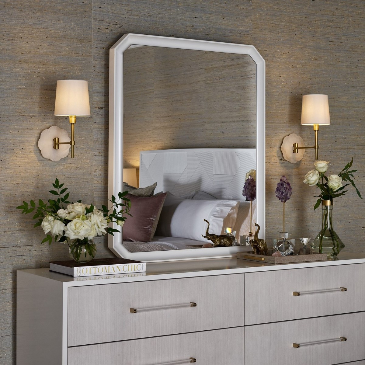 Studio White Lacquer Frame Mirror | Zin Home