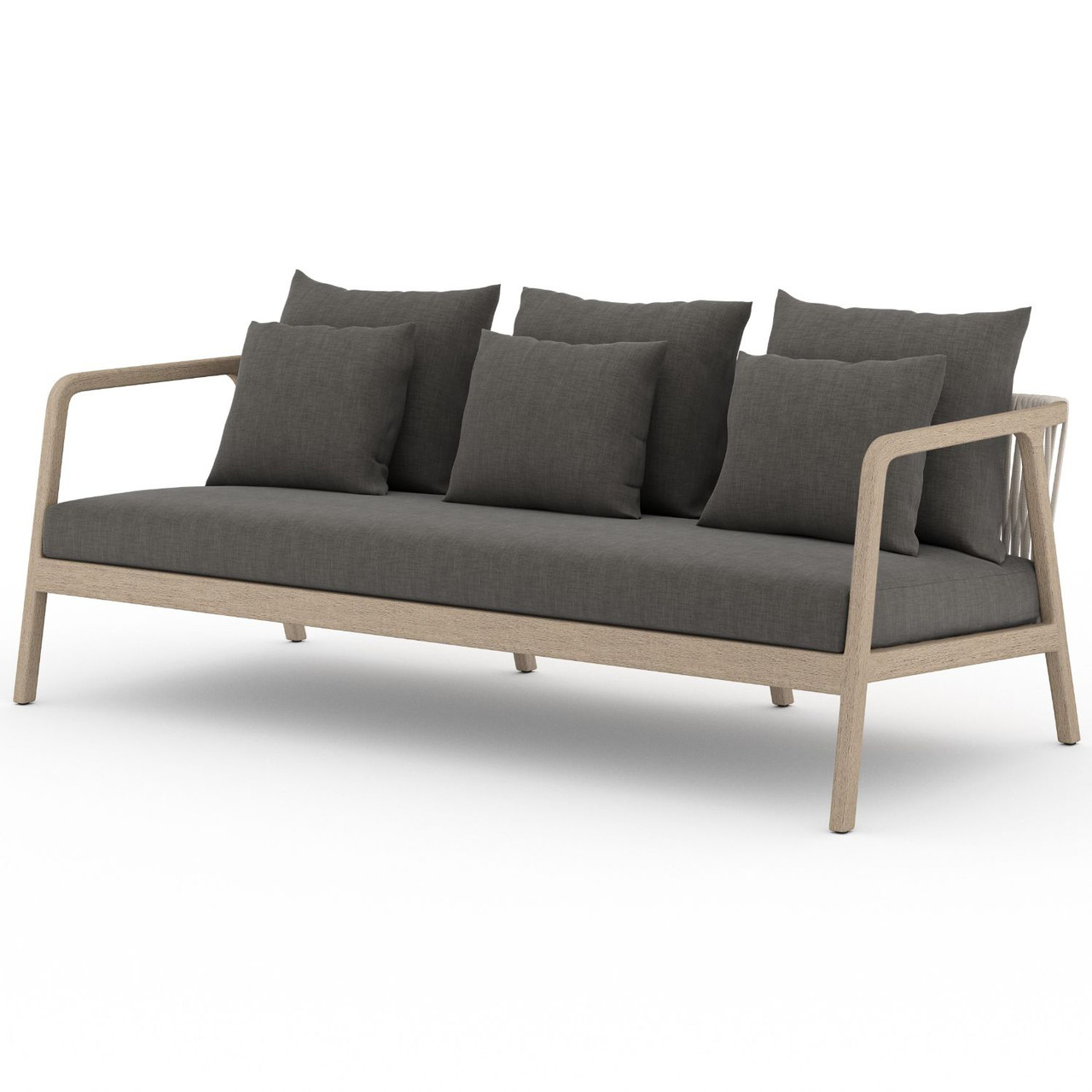 Numa Washed Brown Outdoor Sofa Zin Home Fourhands