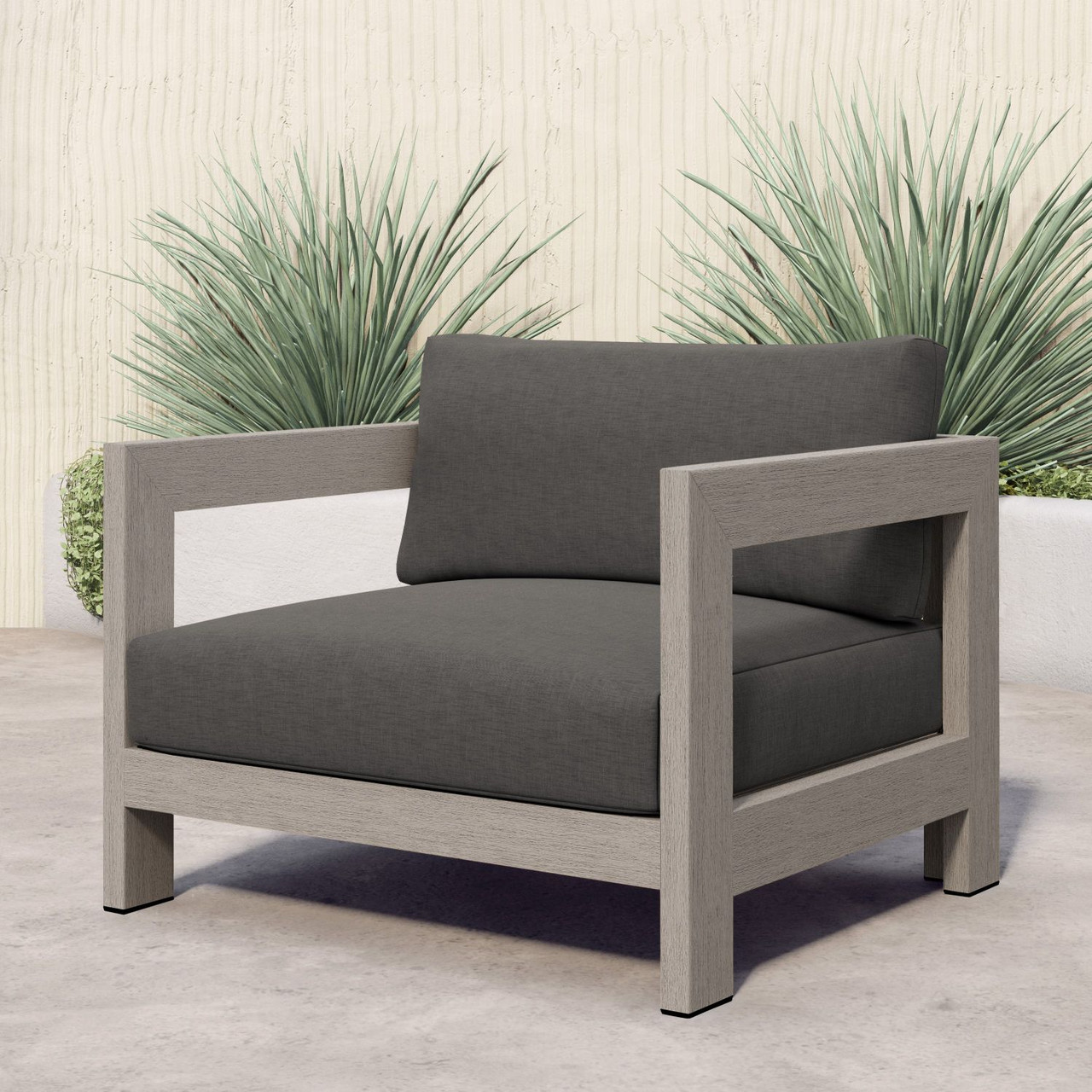 Caro Grey Teak Outdoor Chair Zin Home Fourhands