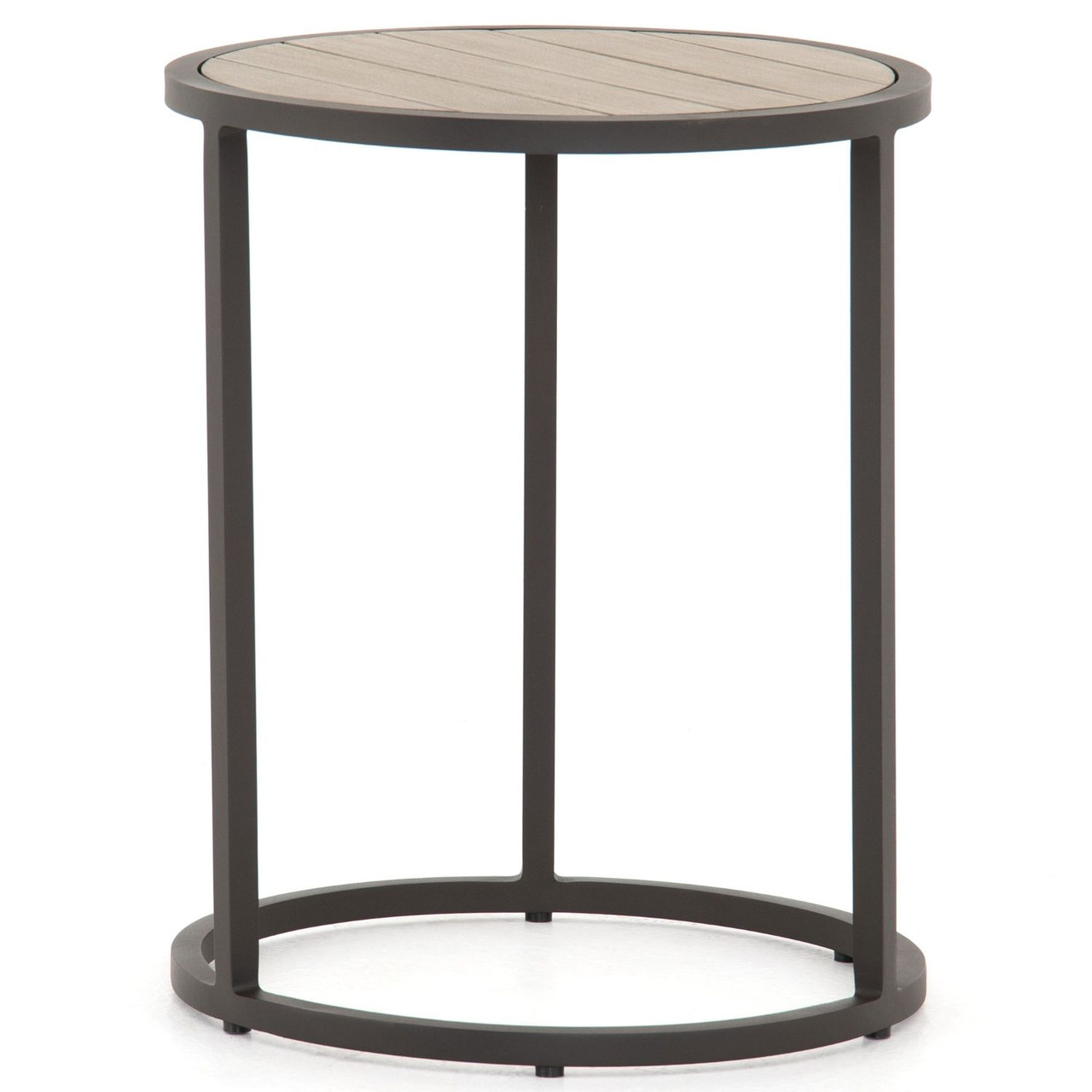 Alda Washed Brown Outdoor End Table Zin Home