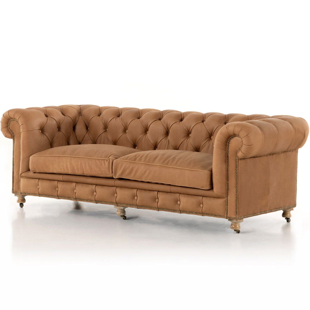 Four Hands Conrad Sofa Chesterfield Style Button Tufted Leather Sofa V -  Furniture on Main