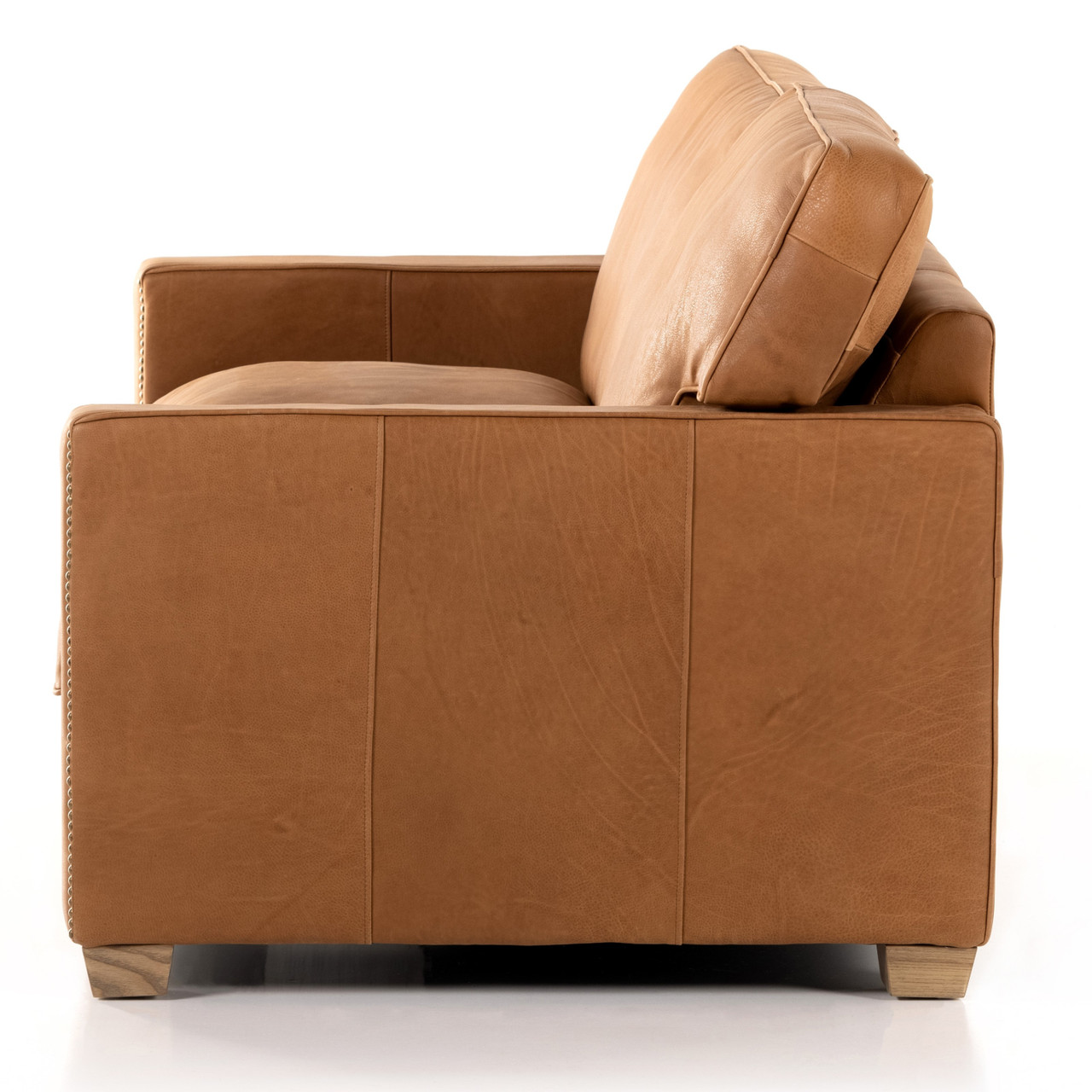 JAYDEN CREATION Nuria 87 in. wide Camel Leather Sofa with
