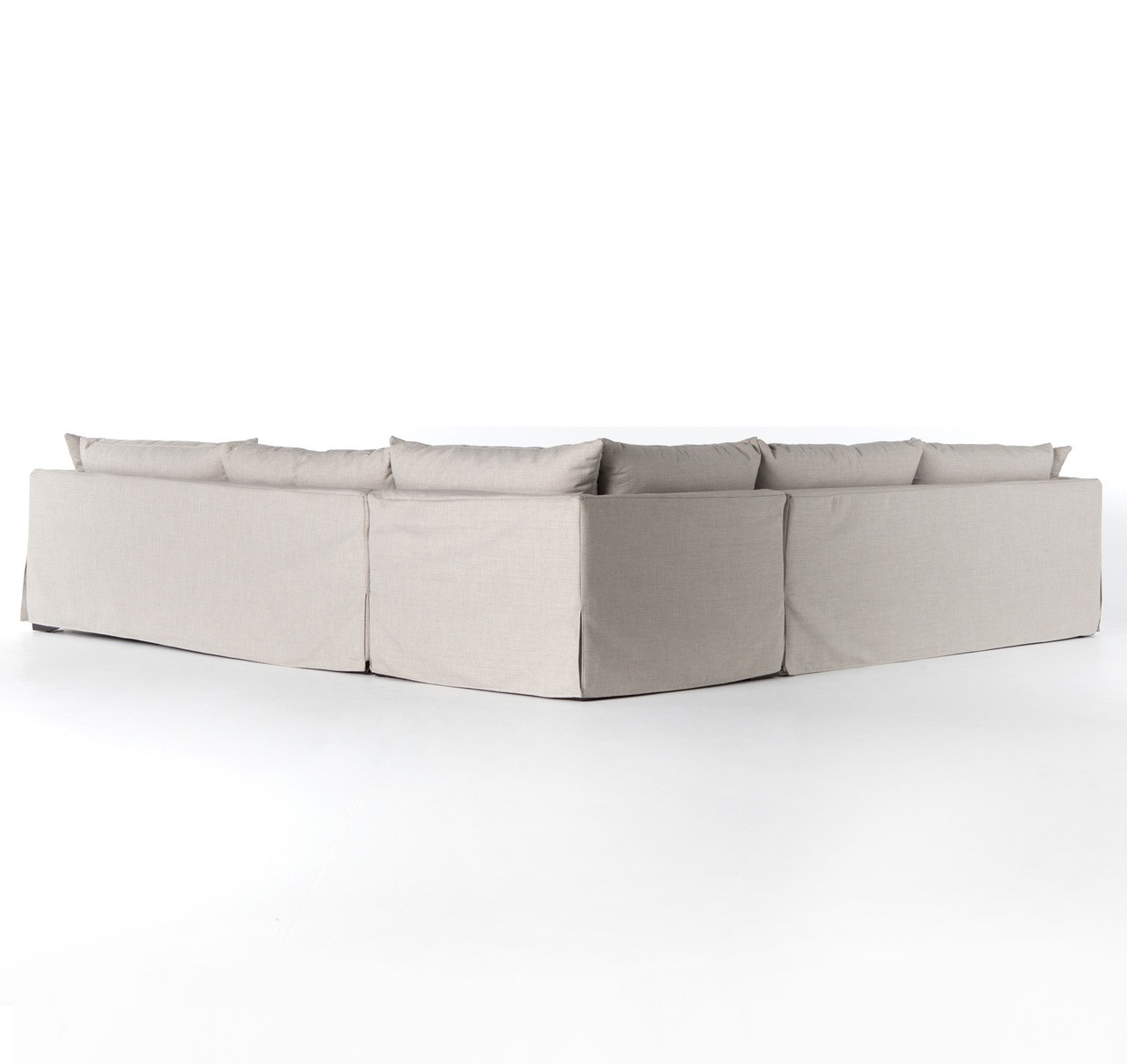 Loft Modern Beige Slipcovered Corner Sectional Zin Home