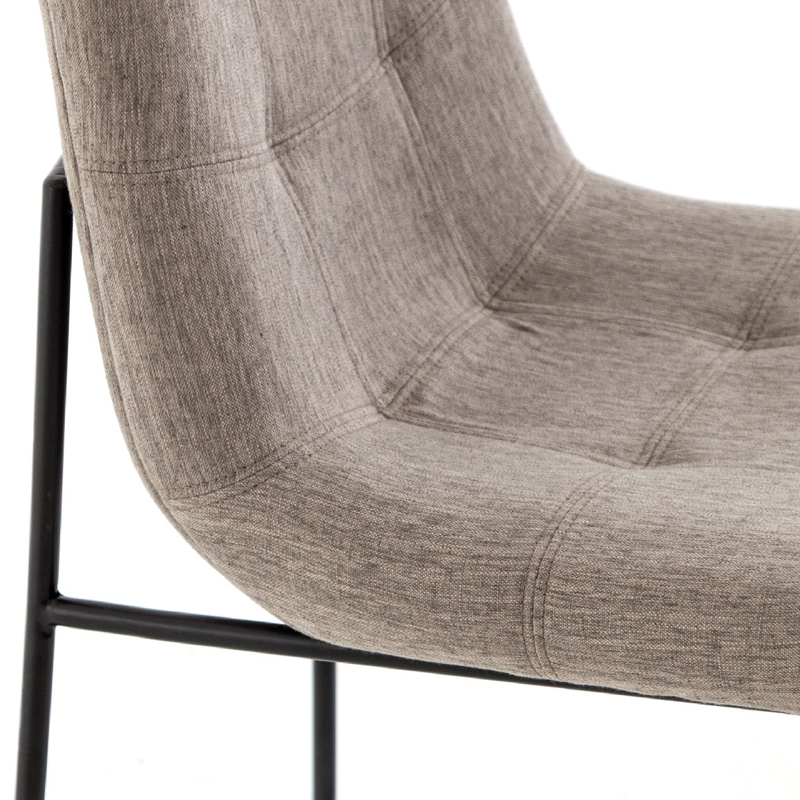 Camile Black Iron Leg Dining Chair Savile Flannel Zin Home