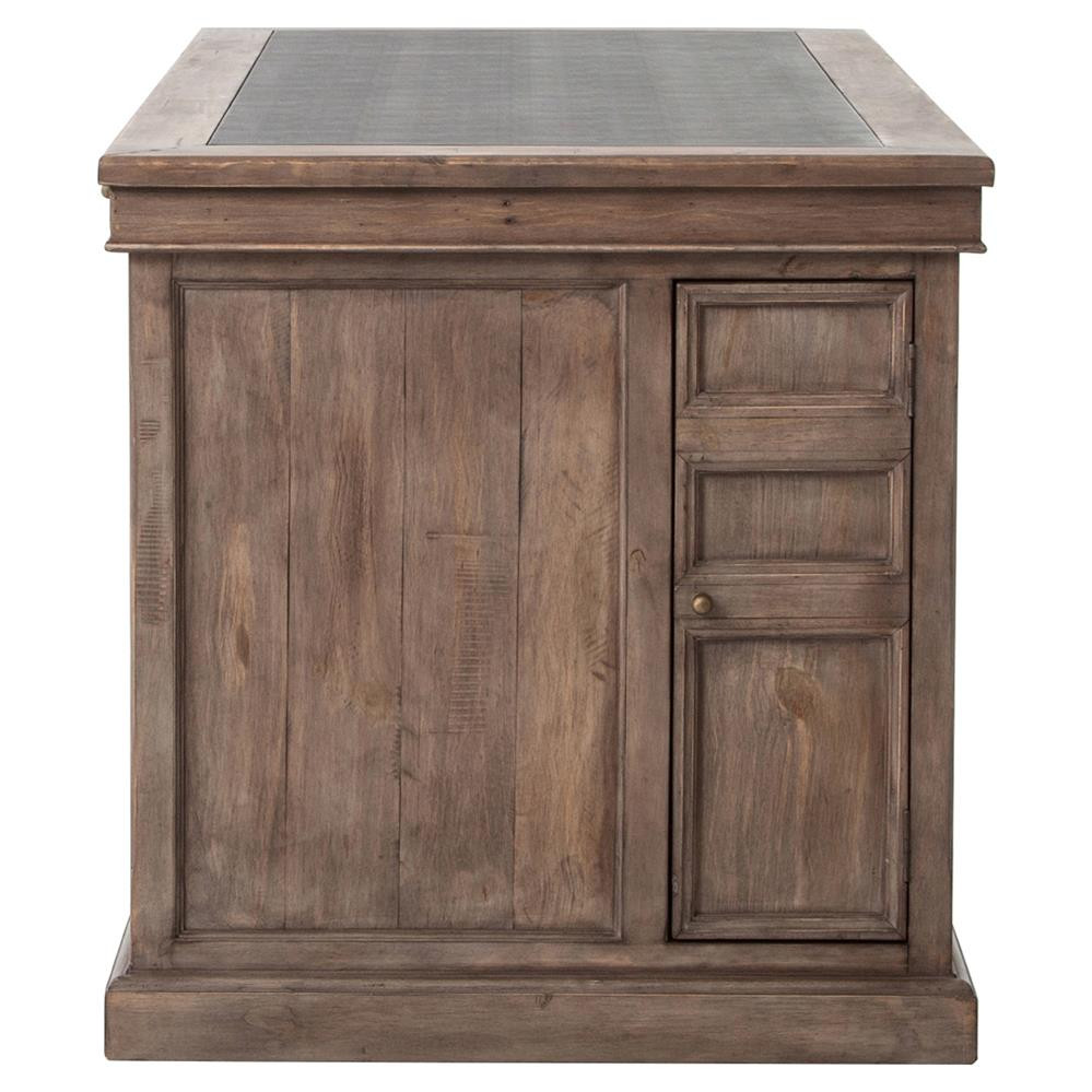 Albert Rustic Reclaimed Pine Wood Executive Desk 69" Zin Home