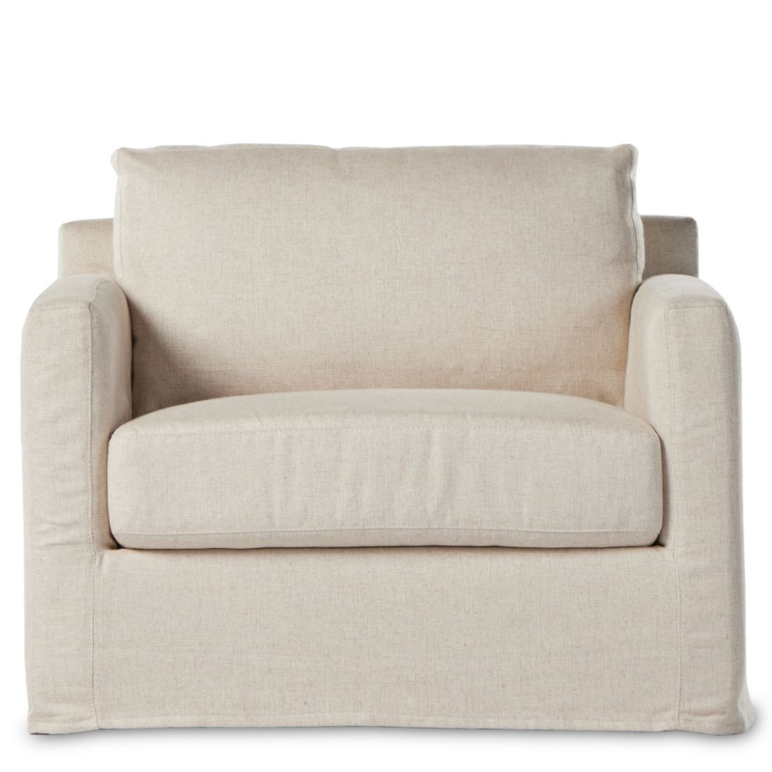 Hampton Oatmeal Upholstered Slipcover Chair and Half Zin Home