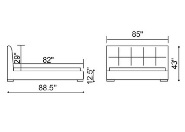 Amelie King Size Leather Platform Bed Zuo Modern Leather King Bed