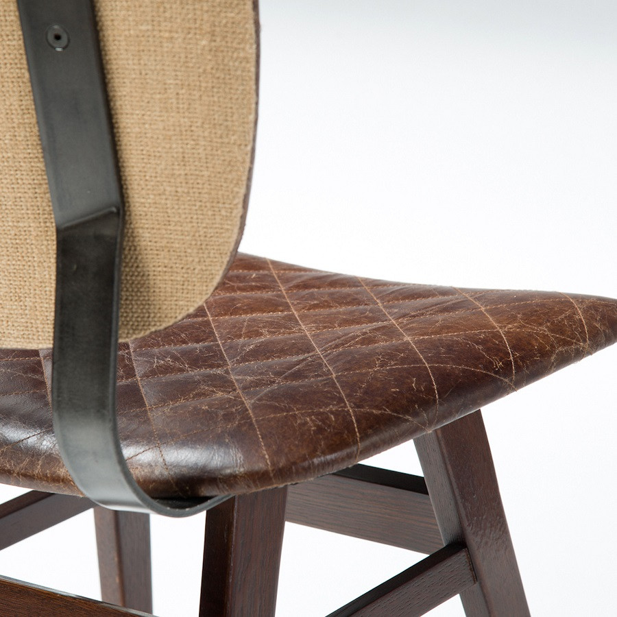 Sloan Quilted Havana Leather Dining Side Chair Zin Home