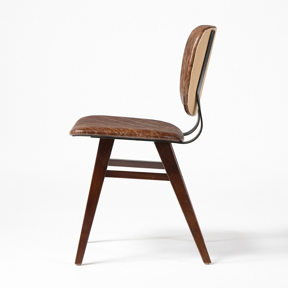 Sloan Quilted Havana Leather Dining Side Chair Zin Home