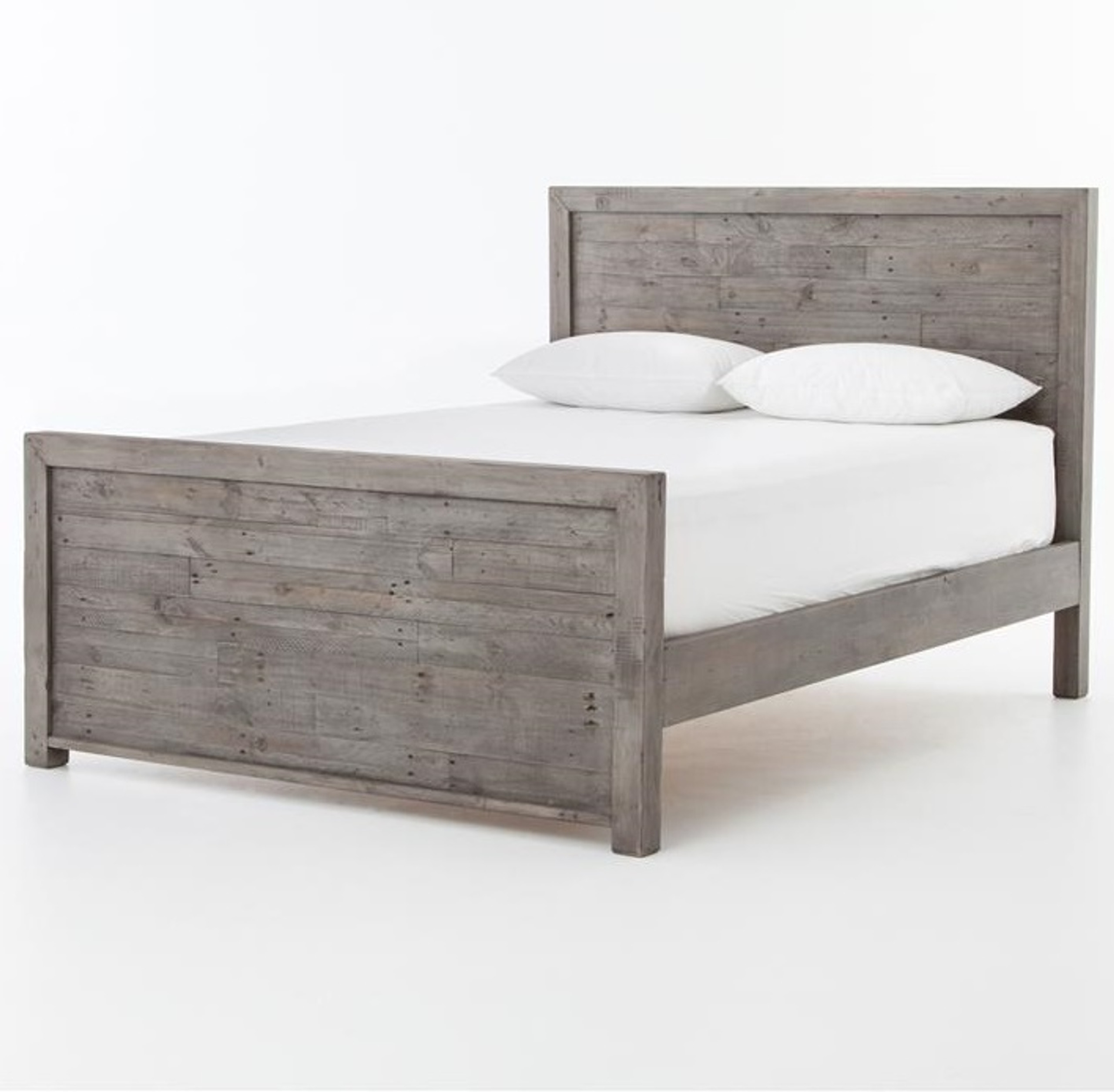 Caminito Grey Reclaimed Wood Queen Panel Bed Zin Home