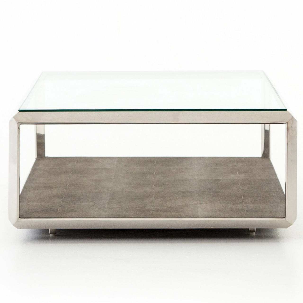 Shagreen Shadow Box Coffee Table Polished Steel Zin Home