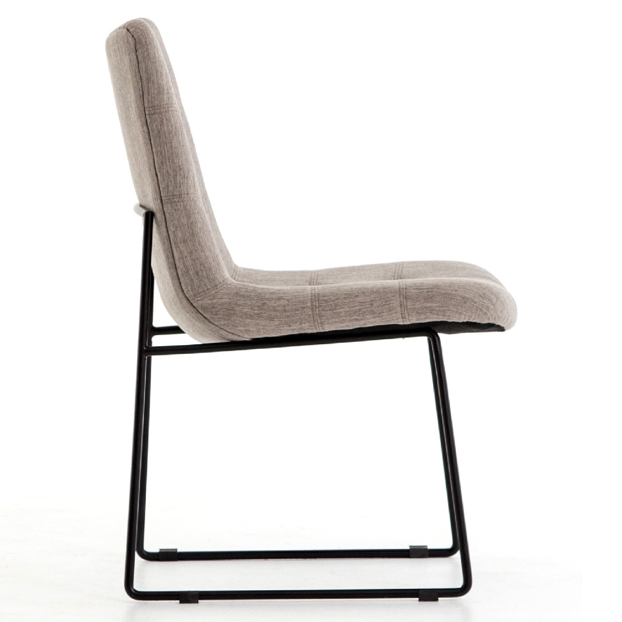 Camile Black Iron Leg Dining Chair Savile Flannel Zin Home