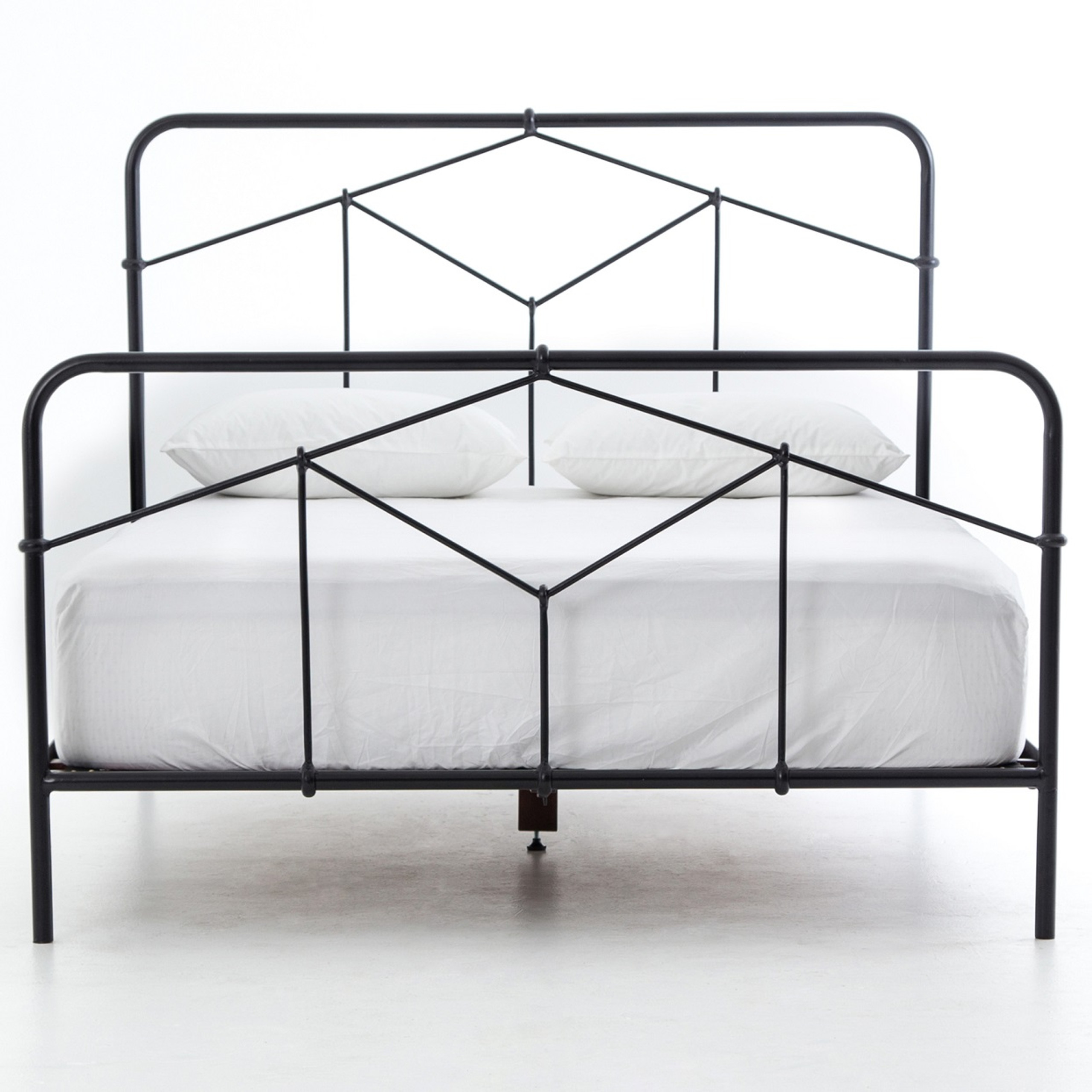 Piper Vintage Black Iron King Platform Bed Zin Home