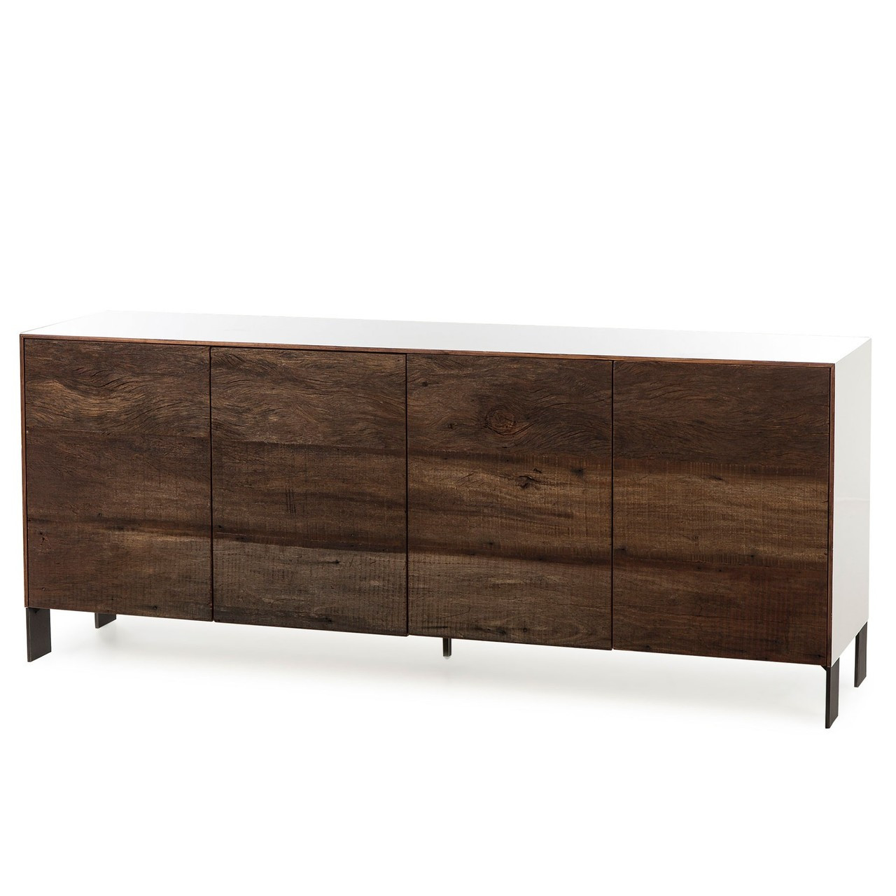Cardosa Reclaimed Wood + White Lacquer Media Console 72" Zin Home