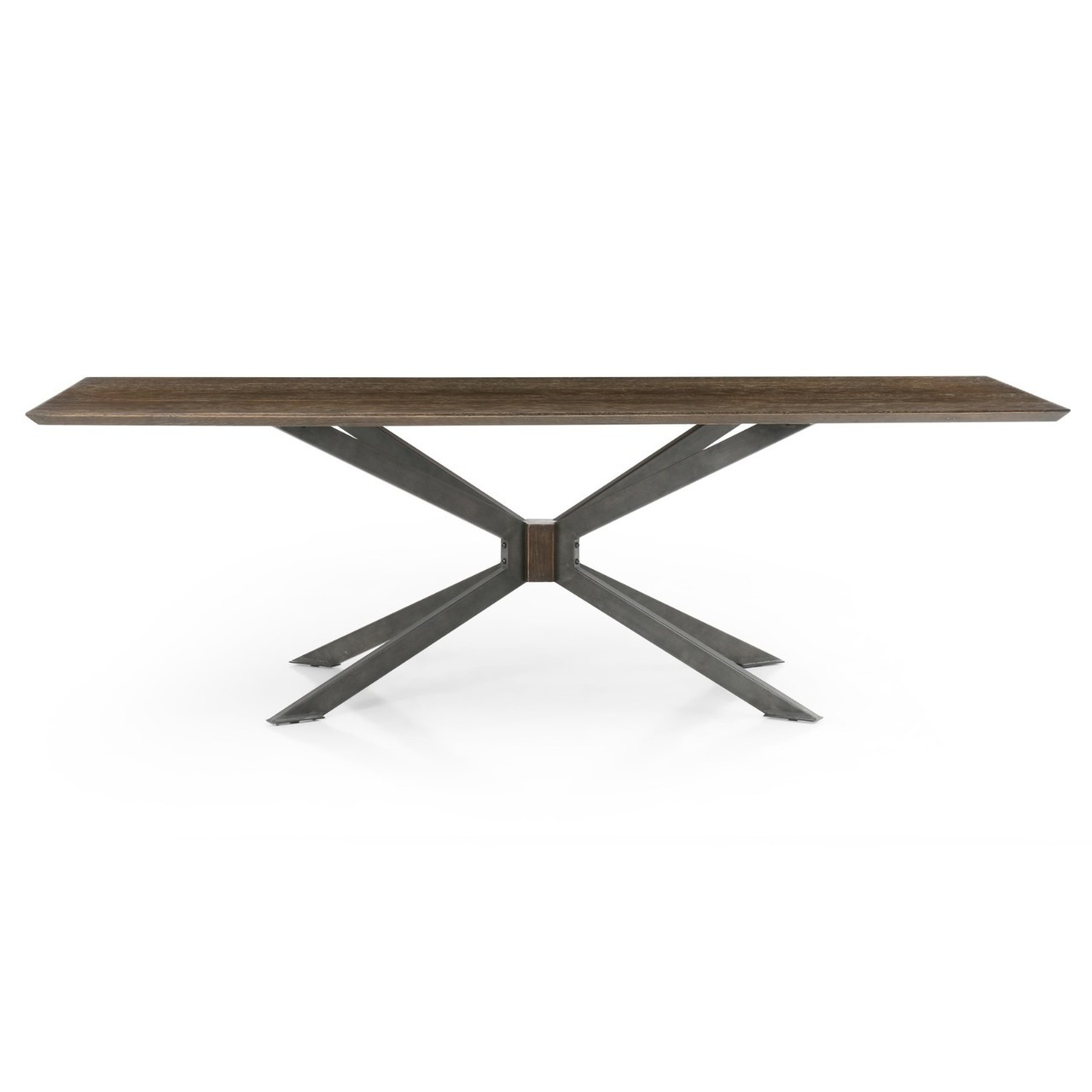 Industrial Spider Leg Brown Oak Dining Table 79" Zin Home