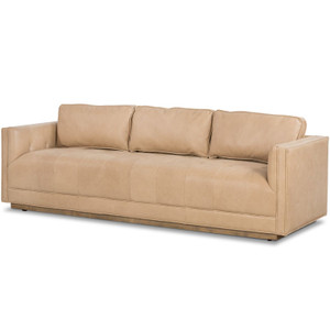 Kiera Palermo Nude Leather Sofa 90"