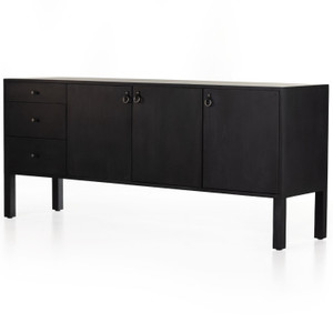 Isador Black Solid Poplar 3-Door Sideboard