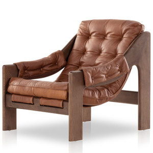 Halston Heirloom Sienna Leather Chair With Ottoman | Zin Home