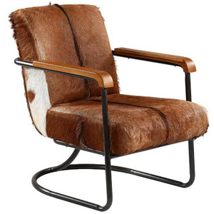 Airporter Brown Cow Hide Lounge Chair