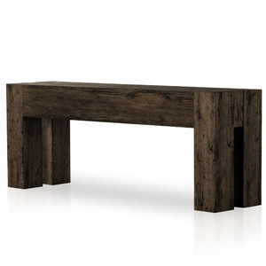 Abaso Ebony Rustic Oak Large Console Table 86"