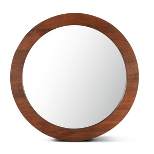 Zoey Contemporary Solid Wood Round Mirror 42"
