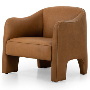 Sully Eucapel Cognac Leather Modern Accent Chair