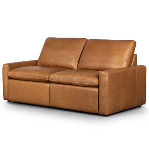 Tillery Butterscotch Leather Power Recliner 2-Piece Sofa 78"