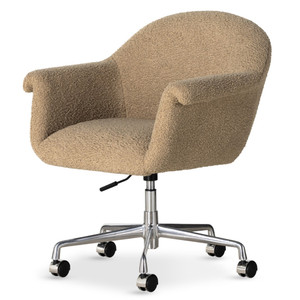 Suerte Sheepskin Camel Office Desk Chair