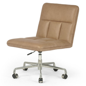 Sal Mid-century Modern Tan Leather Office Desk Chair