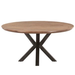 Bern 60" Round Dining Table Smoked Acacia