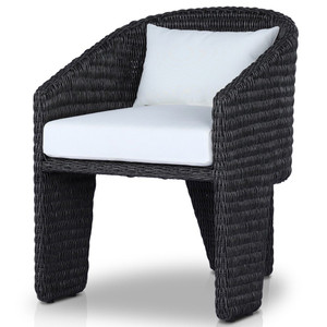 Fae Vintage Coal Woven Outdoor Dining Chair