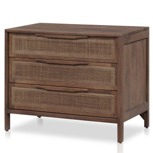 Sydney Brown Wash Mango Woven Cane Large Nightstands