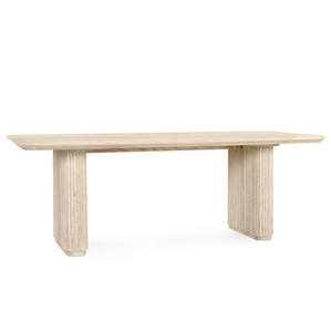 Travelle Cream Washed Oak Wood Rectangle Dining Table 84"