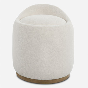 Swirl Swivel Sheepskin Ottoman
