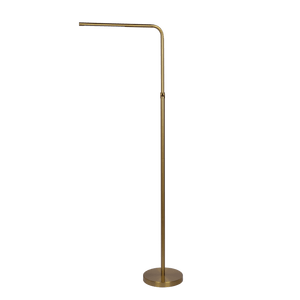 Verve Brassed Gold Floor Lamp with On/Off Switch Adjustable Led Round Base - 10"