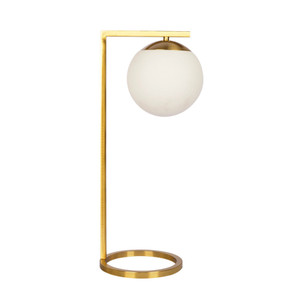 Velvet Globe Table Lamp White Opal Glass with Dimmer Switch Inline - 7"