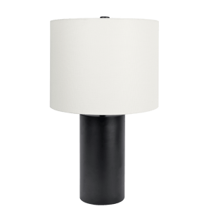Aura Black Table Lamp with On/Off Switch Black Block Base - 11"