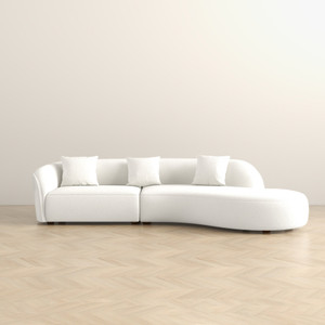 Elijah Japandi Style Curvy Sectional Sofa 133" - 133"