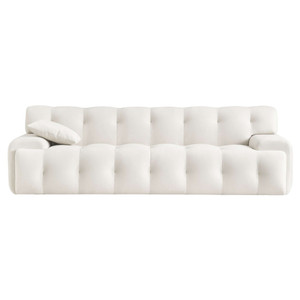 Brampton Mid Century 90 Inch Cream Velvet Sofa - 90.6"
