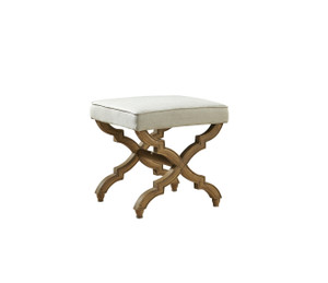 Linen and Oak Foot Stool - 20.75'