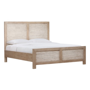 Niva Solid Pine Wood Eastern King Bed in Light Warm Wash Finish
